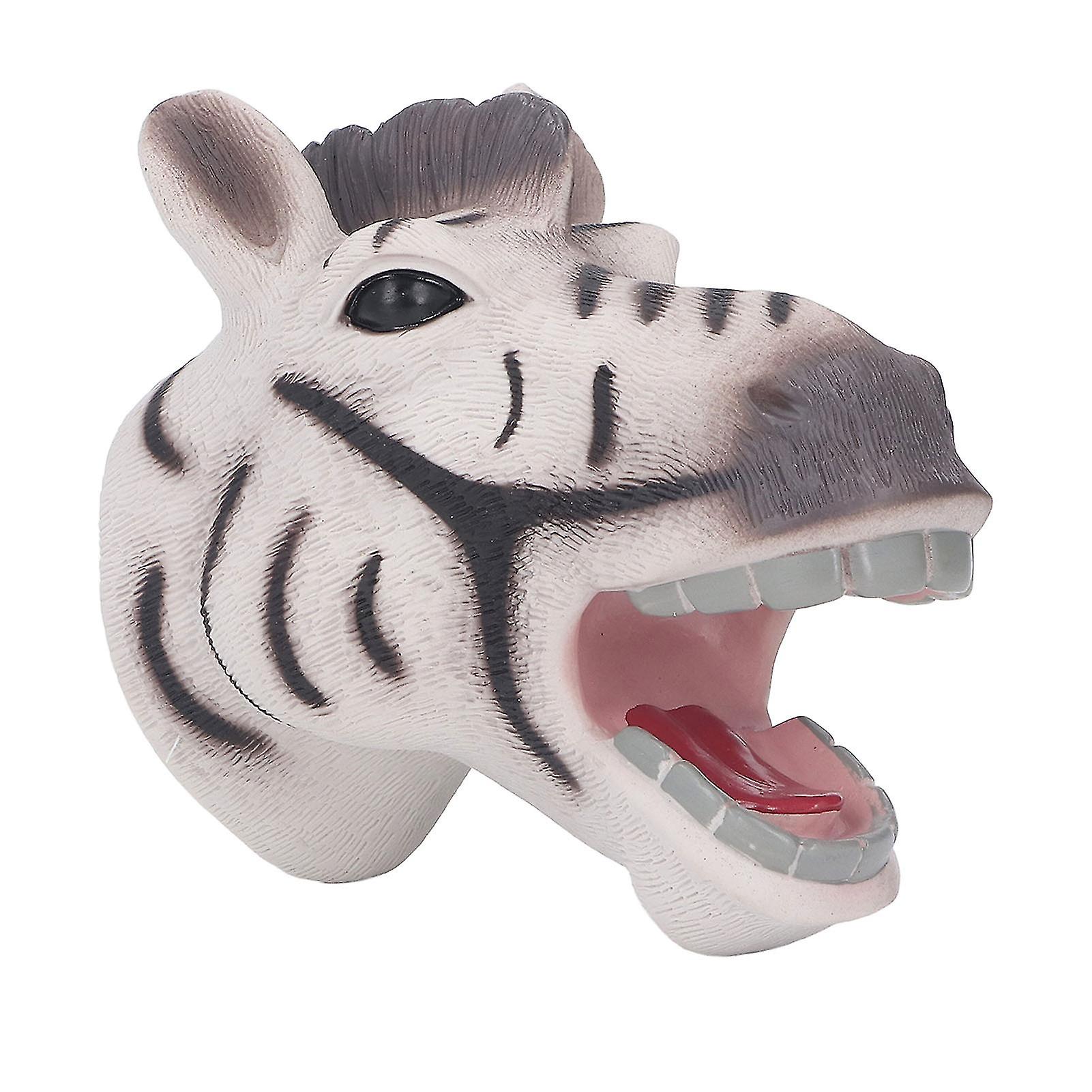 Animal Head Puppet Toy Movable Mouth Soft Vinyl Lifelike Details Hand Puppet for Kids Type B 6.3X6.3X3.9in