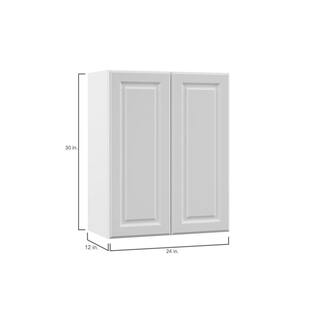 Hampton Bay Designer Series Elgin Assembled 24x30x12 in. Wall Kitchen Cabinet in White W2430-ELWH