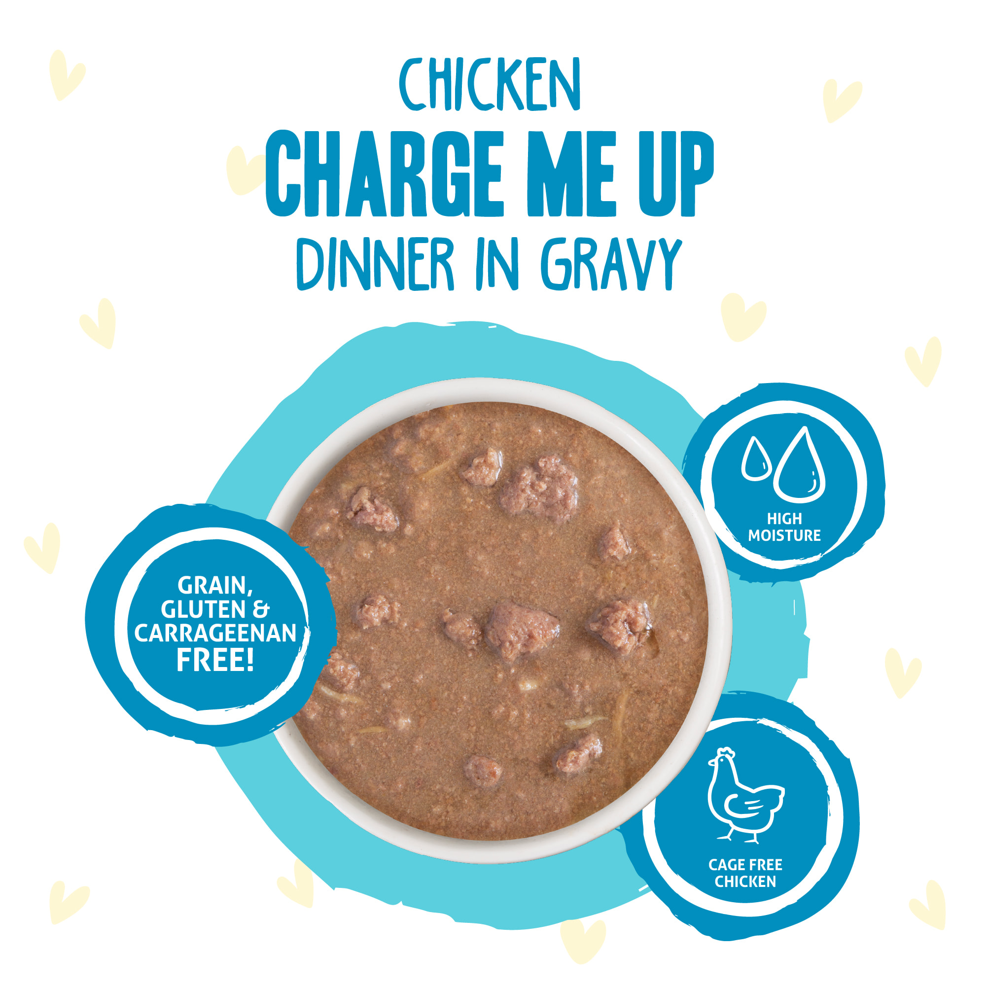 B.F.F. OMG Charge Me Up Chicken Dinner in Gravy Wet Cat Food， 2.8 oz.， Case of 12