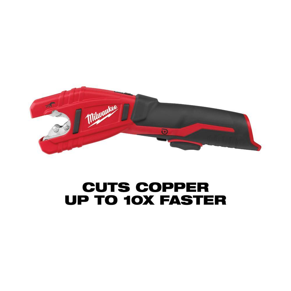 MW M12 12-Volt Lithium-Ion Force Logic Cordless Press Tool Kit with M12 FUEL Combo Kit and Copper Tubing Cutter 2473-22-3497-2471-20