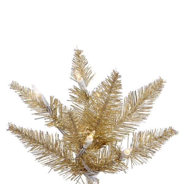 Vickerman 4.5' Champagne Fir Artificial Christmas Tree，Warm White Duralit LED Lights