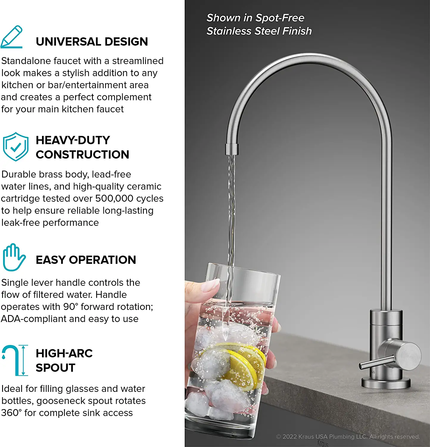 Kraus Purita Dual-stage Carbon Block Under Sink Water Filtration System