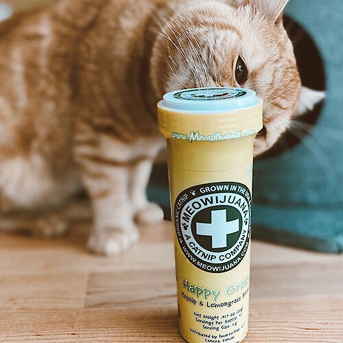 Meowijuana Happy Grass Lemongrass Blend Catnip， 0.92-oz bottle