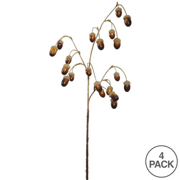 Vickerman Acorn Spray Green/Brown 4/Pk