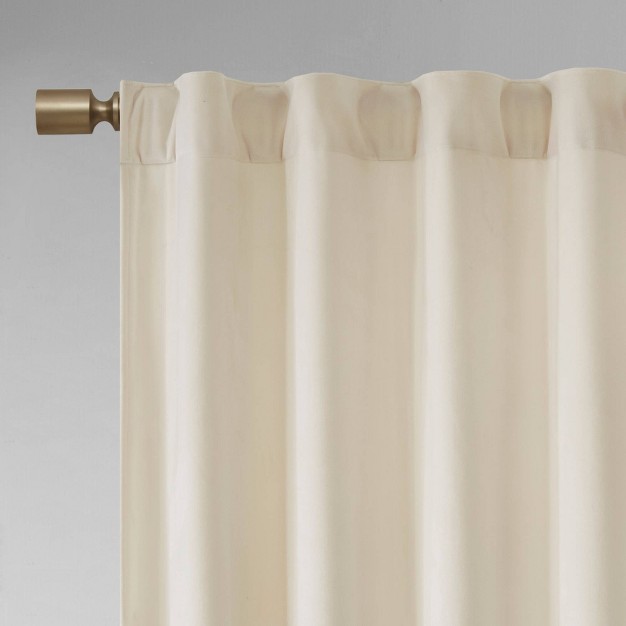 Set Of 2 Bryce Poly Velvet Room Darkening Curtain Panels