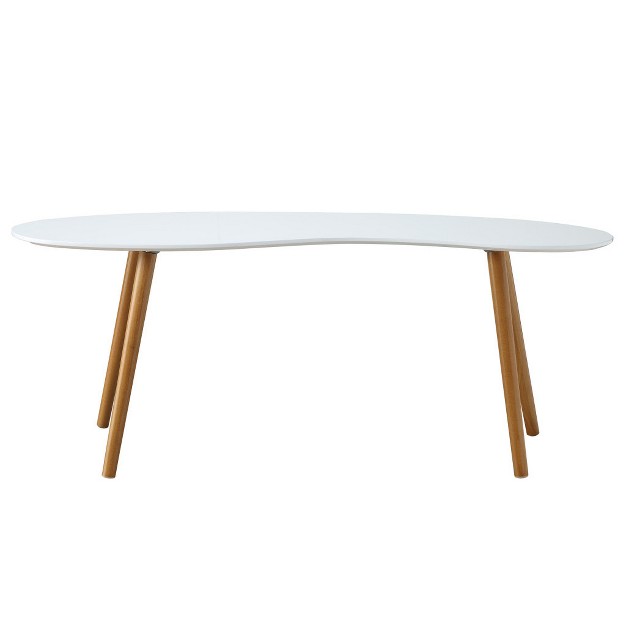 Oslo Bean Shaped Coffee Table White bamboo Breighton Home