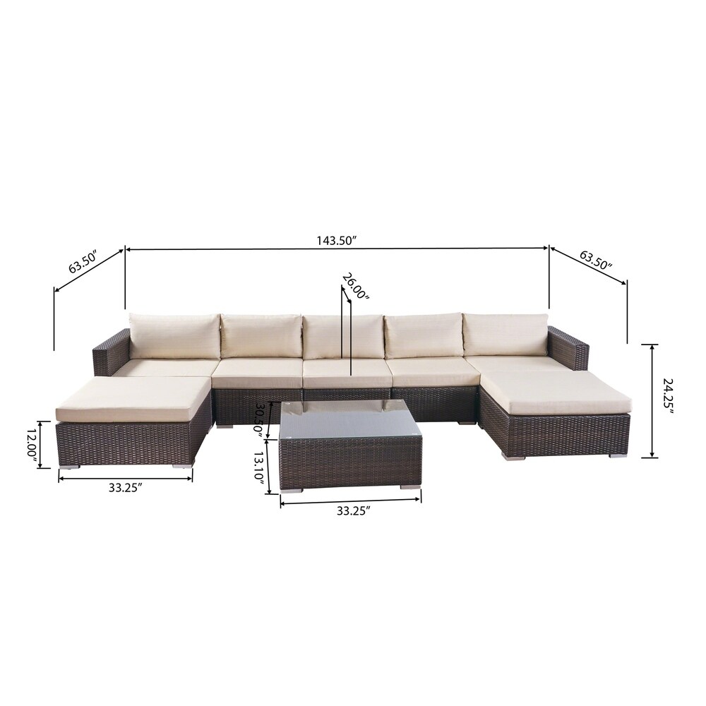 Santa Rosa Outdoor 5 Seater Wicker Sectional Sofa Set by Christopher Knight Home