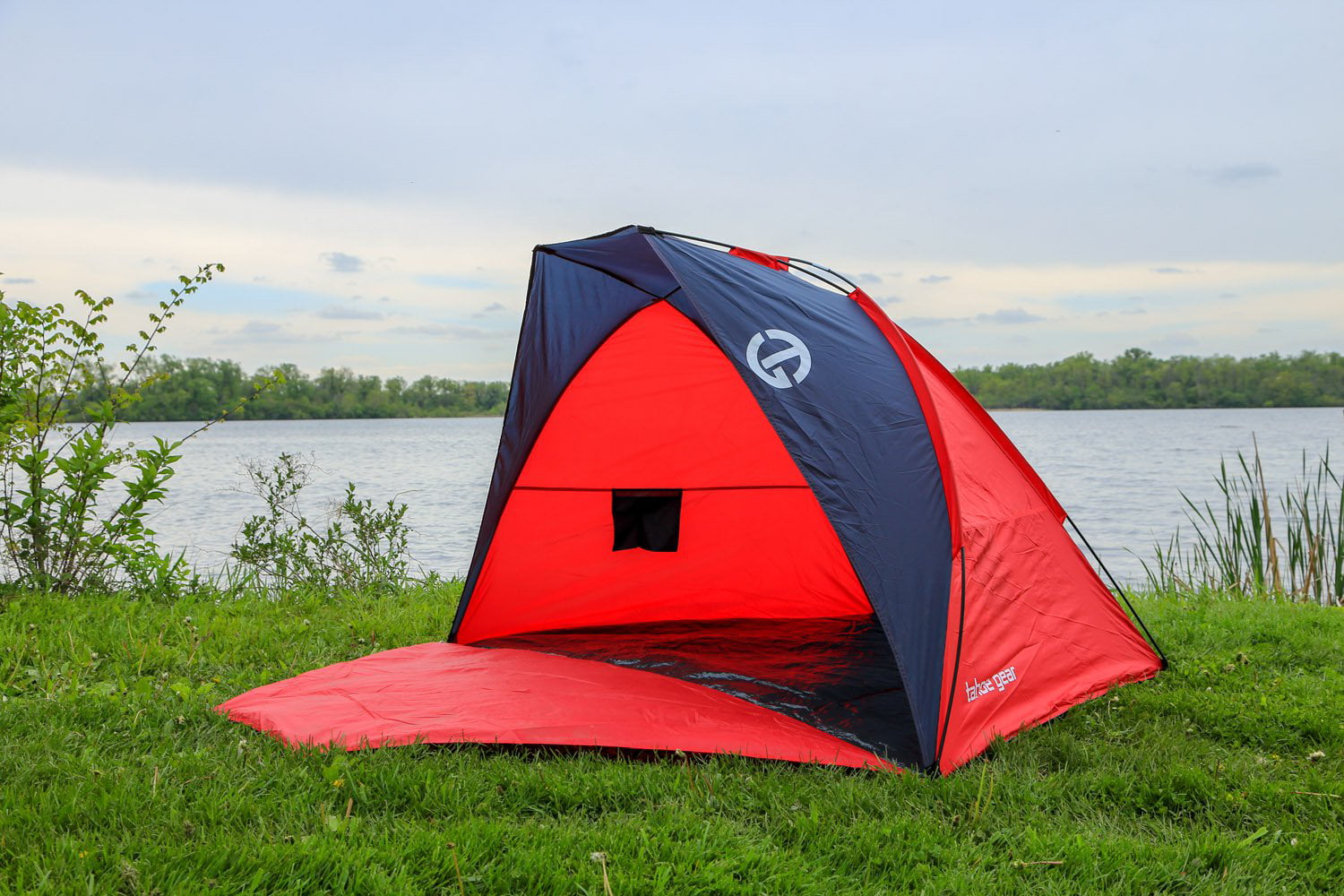 Tahoe Gear Cruz Bay Summer Sun Shelter and Beach Shade Tent Canopy， Red (2 Pack)