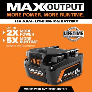 RIDGID 18V 6.0 Ah MAX Output Lithium-Ion Batteries (2-Pack) AC840060PN