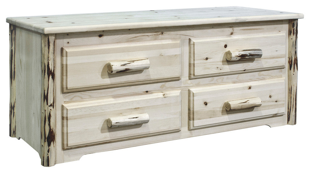 Montana Collection 4 Drawer Sitting Chest   Rustic   Accent Chests And Cabinets   by Montana Woodworks  Houzz