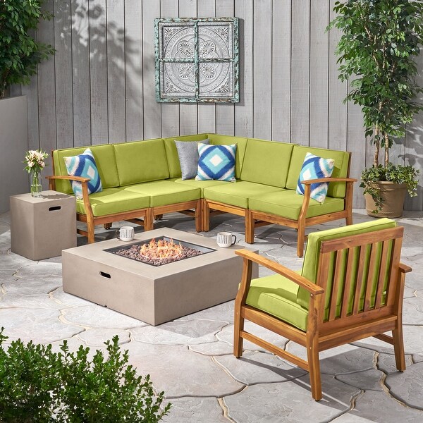 Illona Outdoor Acacia Sofa Set by Christopher Knight Home