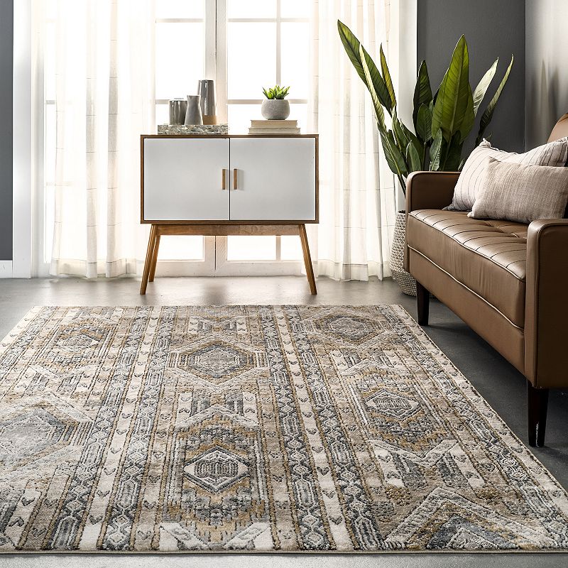 nuLOOM Jessenia Diamond Stripes Tribal Area Rug