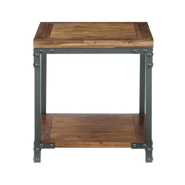 Leyburn Industrial Style Wood and Metal End Table by Greyson Living