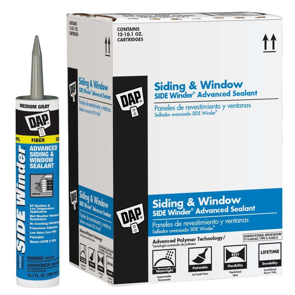 DAP Sidewinder 10.1 oz. Medium Gray ExteriorInterior Polymer Window Door and Siding Sealant (12-Pack) 7079800835