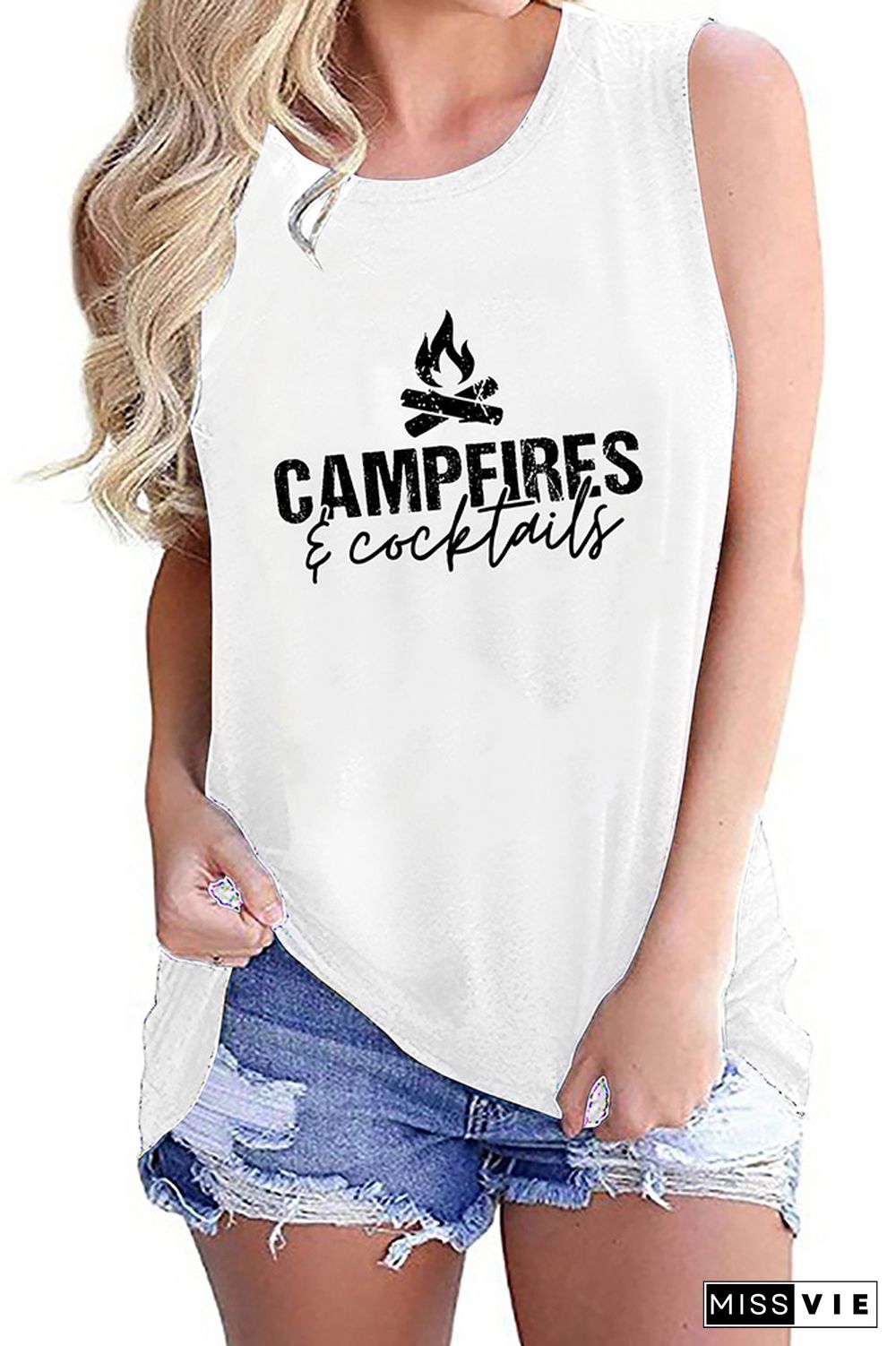 Camping Print Tank Top