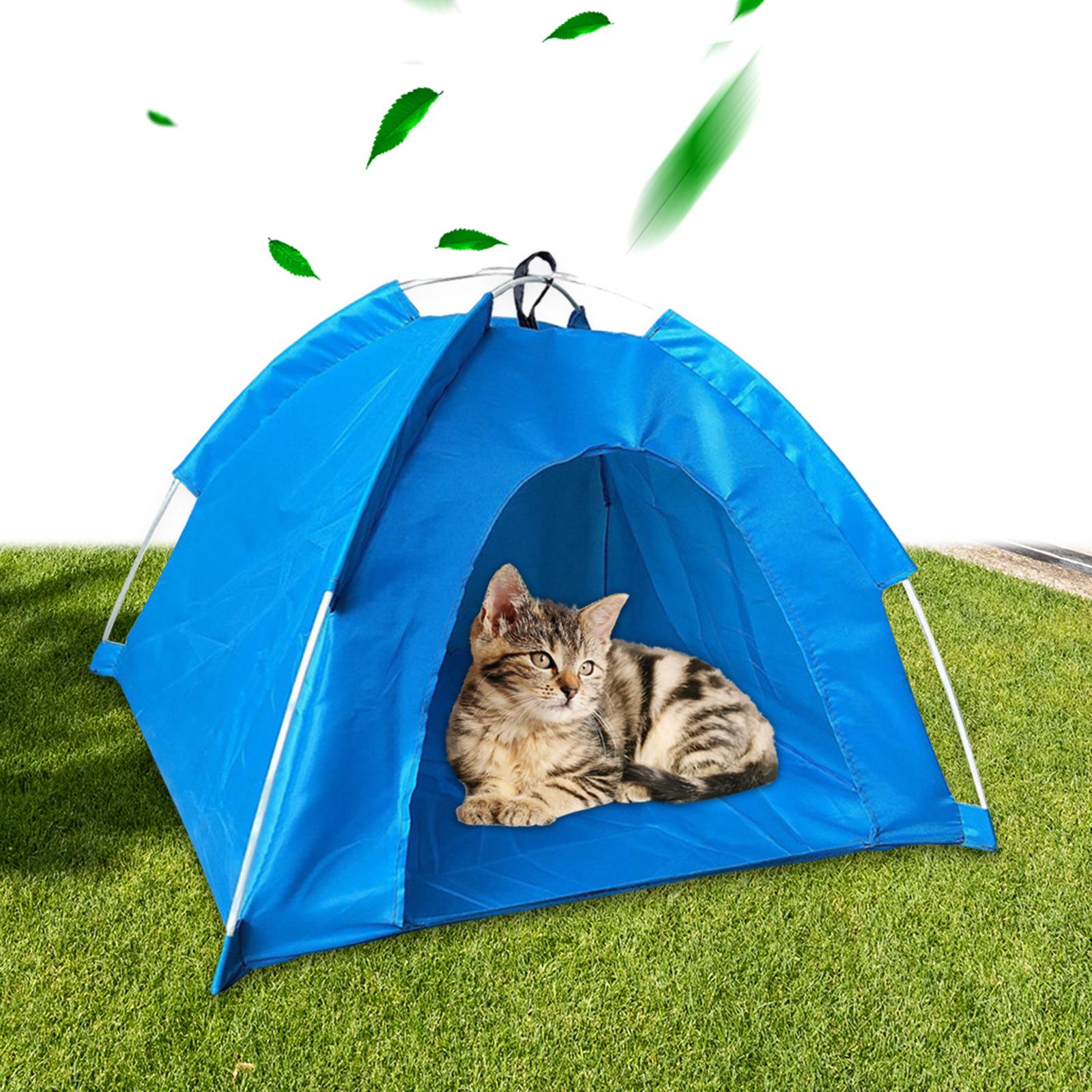 Outdoor Pet Tent Dog Cage Puppy Kennel Folding house Shelter Bed for Traveling Pet Beach Camping Indoor Blue