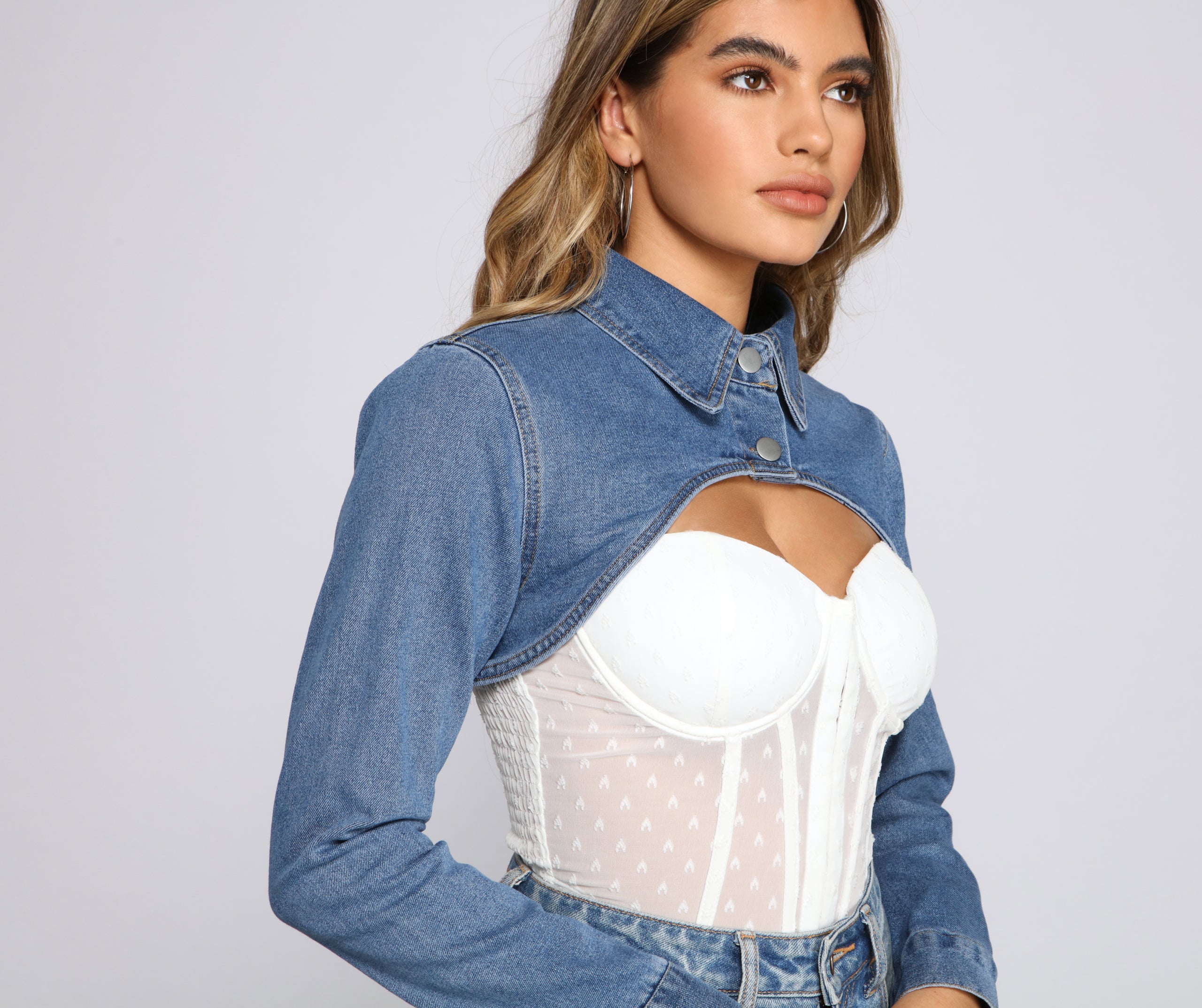 Classic Mood Denim Cropped Topper