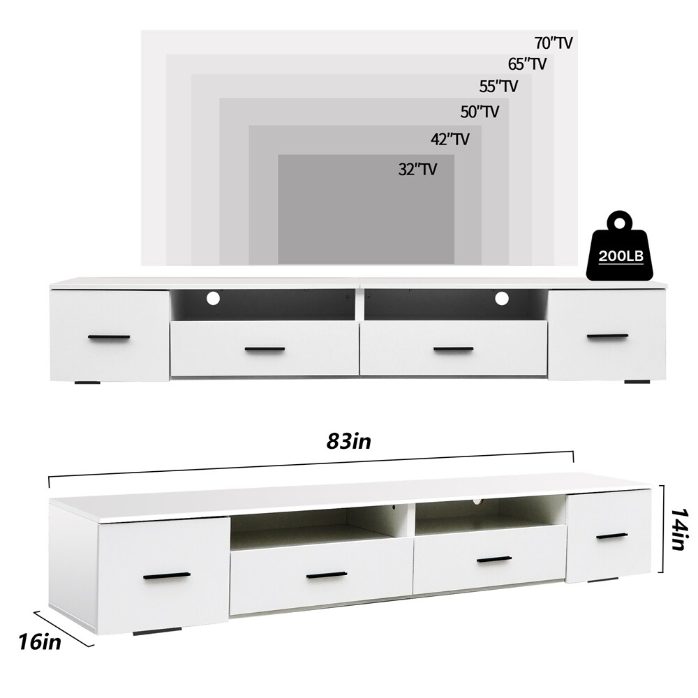 Stand for TV Up to 90 Inch  Large Led TV Stand with 4 Storage Drawers