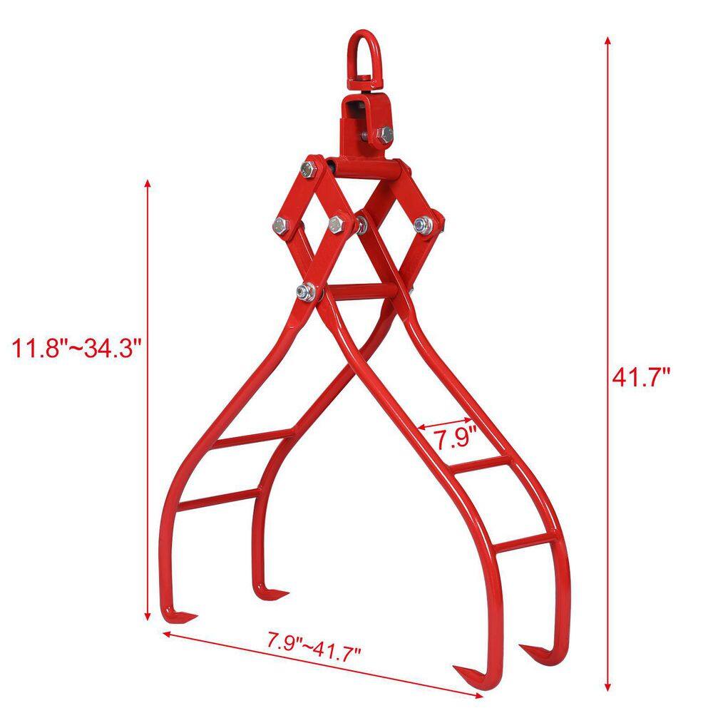 Amucolo 4 Claw Red Timber Log Lifting Logging Tongs Grabber Tong GH-CYW4-383