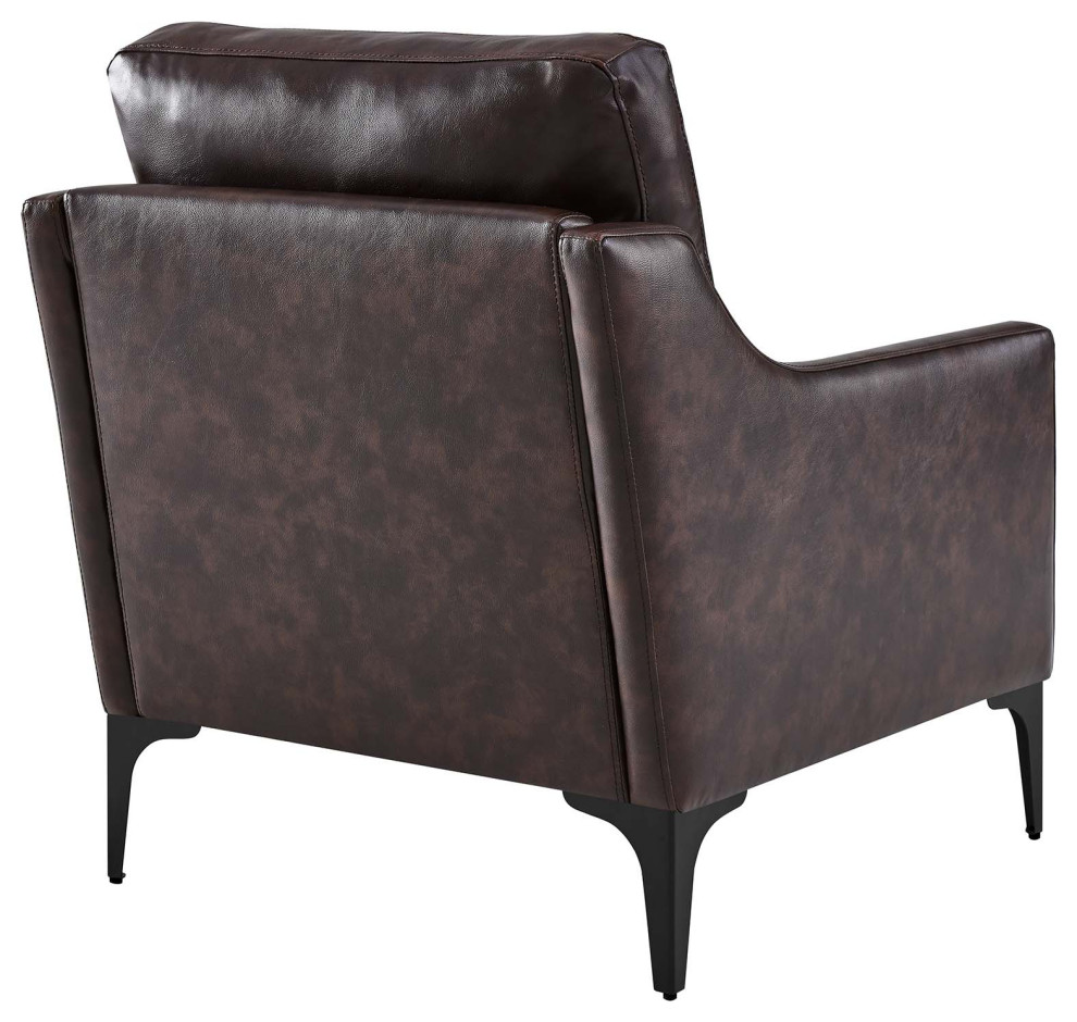 Corland Leather Armchair   Midcentury   Armchairs And Accent Chairs   by Modway  Houzz