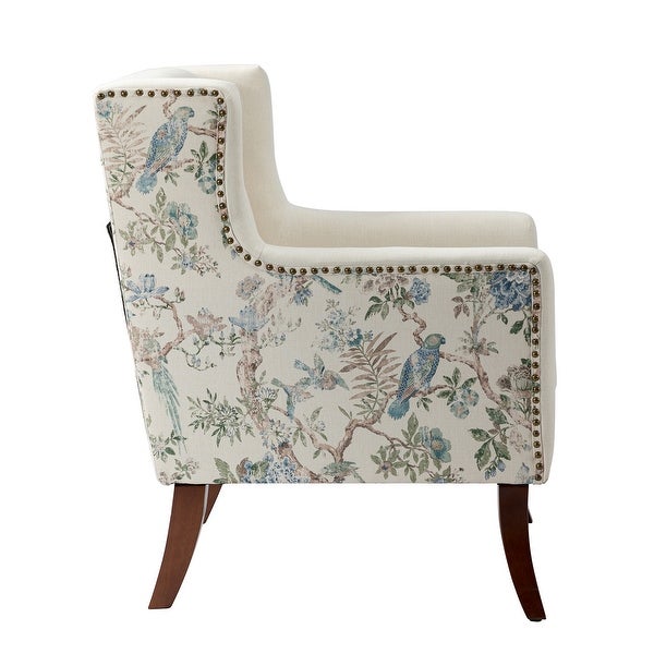 Hagens Wooden Upholstered Armchair with Square Arms by HULALA HOME