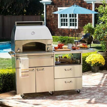 Lynx Professional Napoli 30-Inch Natural Gas Outdoor Pizza Oven On Mobile Kitchen Cart