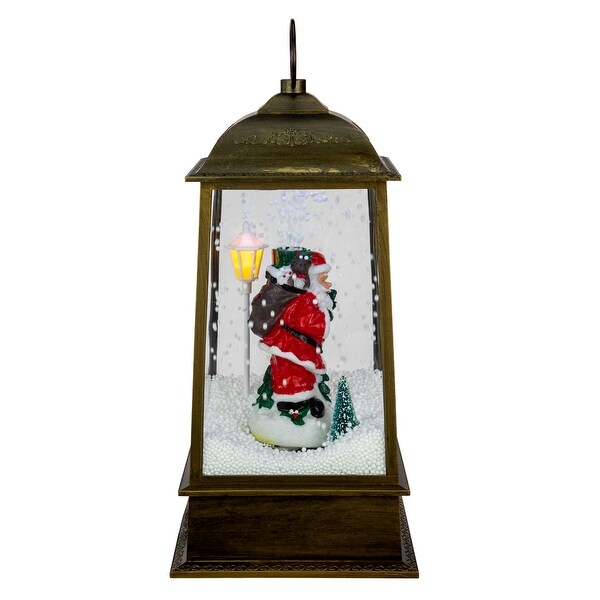 13.5 LED Lighted Snowing Musical Santa Christmas Lantern