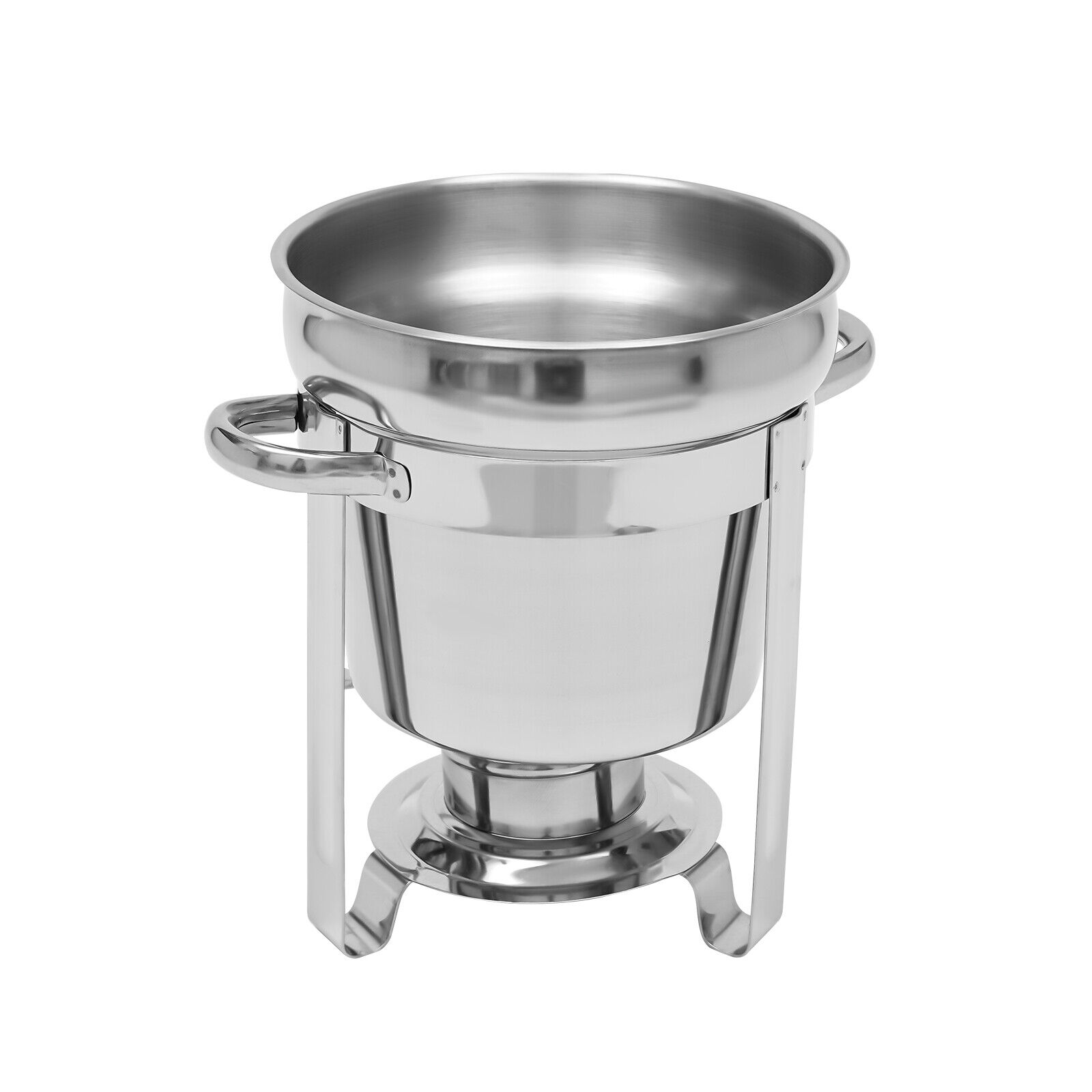 FETCOI 7L Round Soup Chafer Catering Chafing Dish Food Pan Warmer Stainless Steel