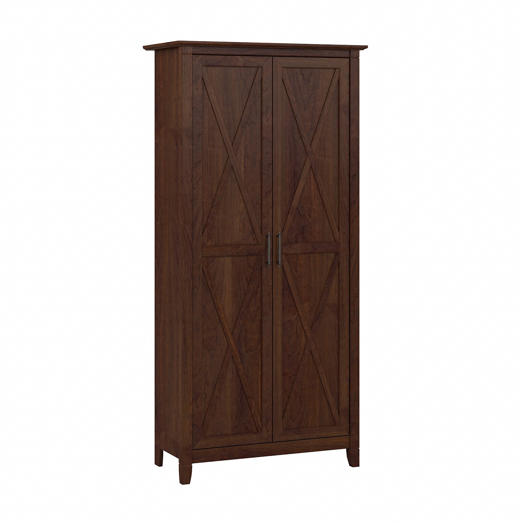 Bush Furniture Key West Kitchen Pantry Cabinet in Bing Cherry