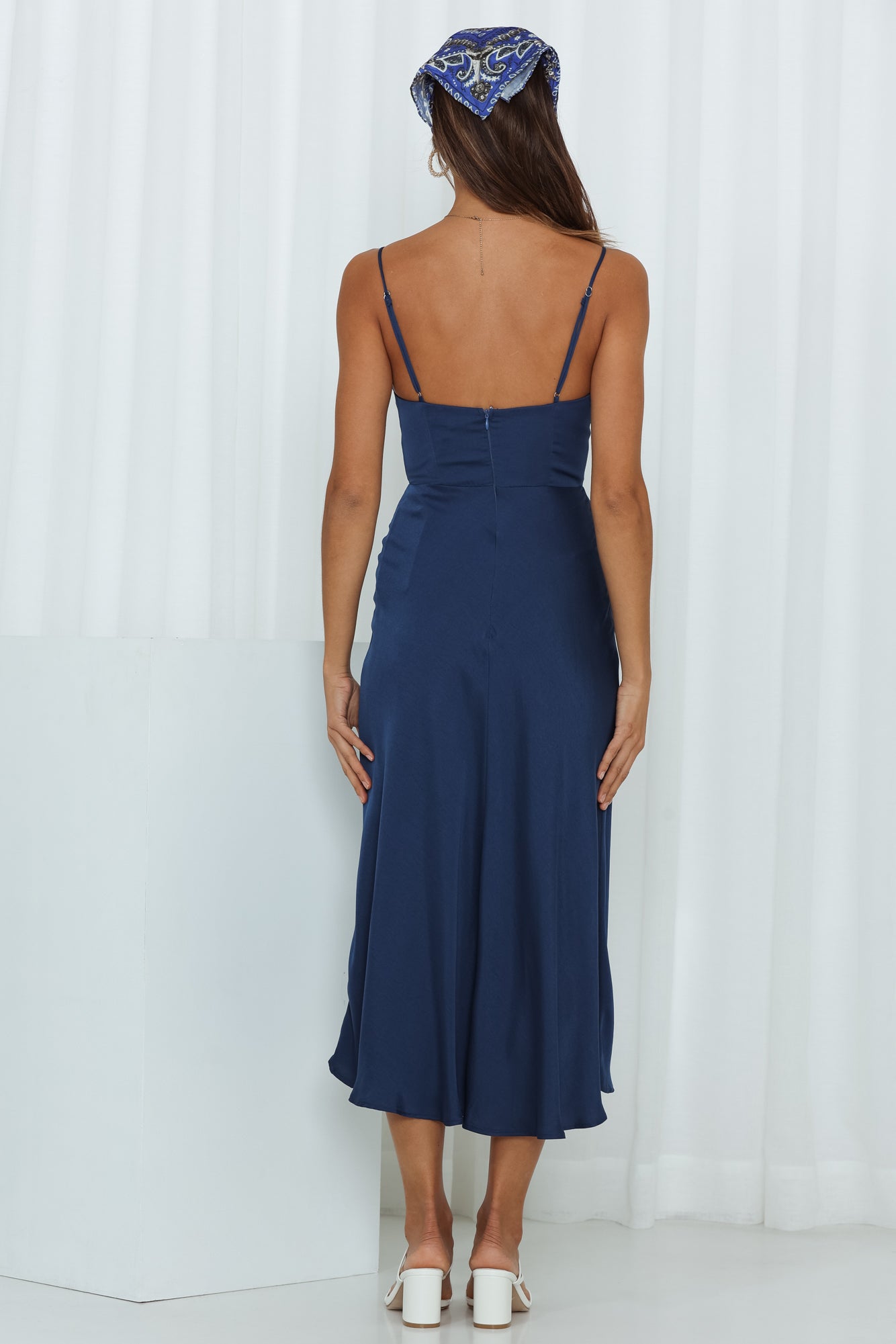 Private Kiss Midi Dress Navy