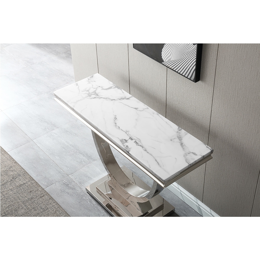 Modern Rectangular Marble Console Table