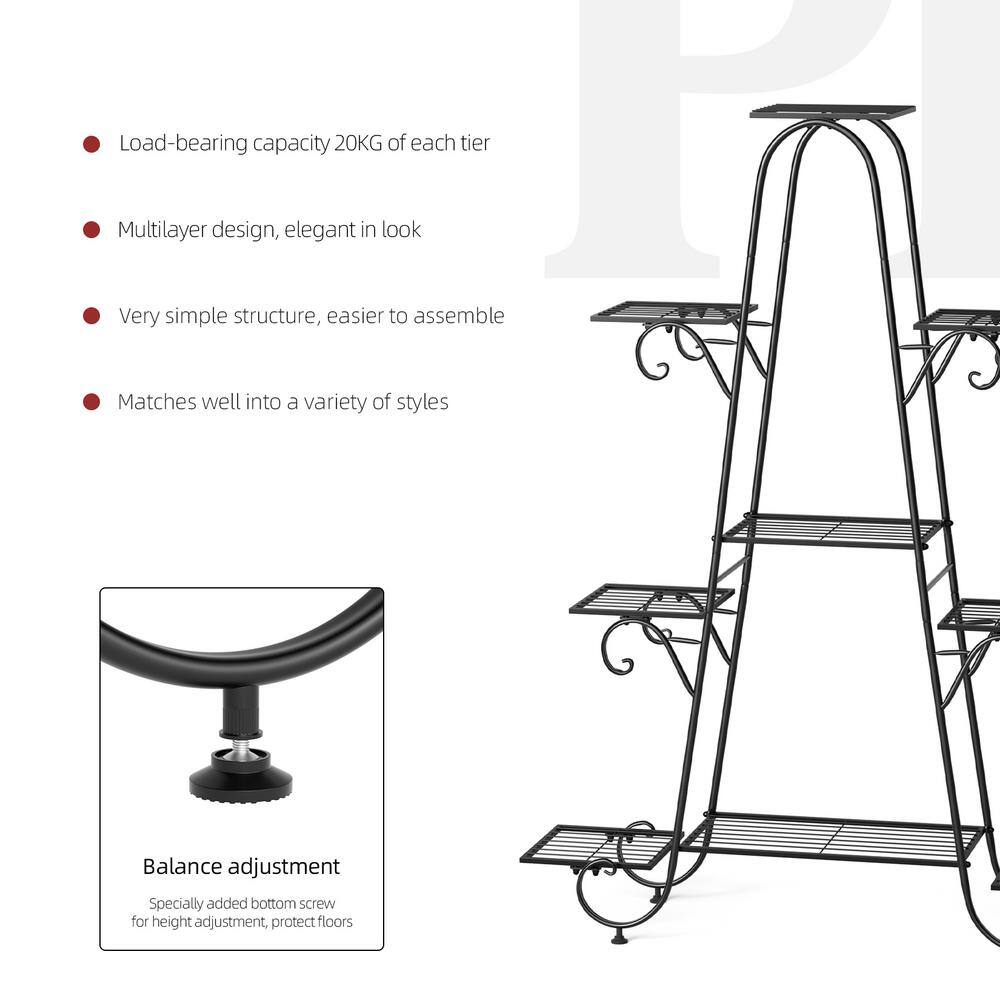 AESOME 50.6 in. x 36.5 in. x 9.8 in. Indoor Metal Plant Stand Planter Storage Rack Potted Plant Shelf Display Holder 9-Tier HJ468-V1