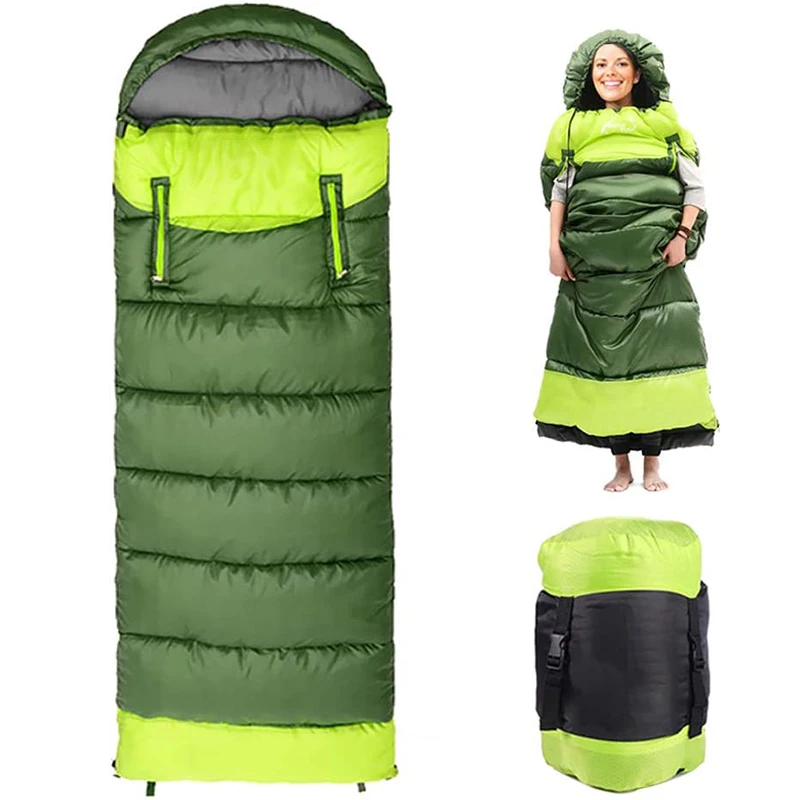 Adult Portable Winter Promotional Price Indoor Envelope Sleeping Bag With Drawstring Hood