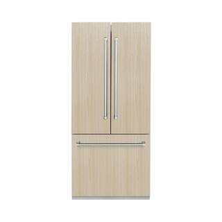 ZLINE Kitchen and Bath 36 in. 19.6 cu. ft. Panel Ready Built-In 3-Door French Door Refrigerator with Internal Water Dispenser RBIV-36