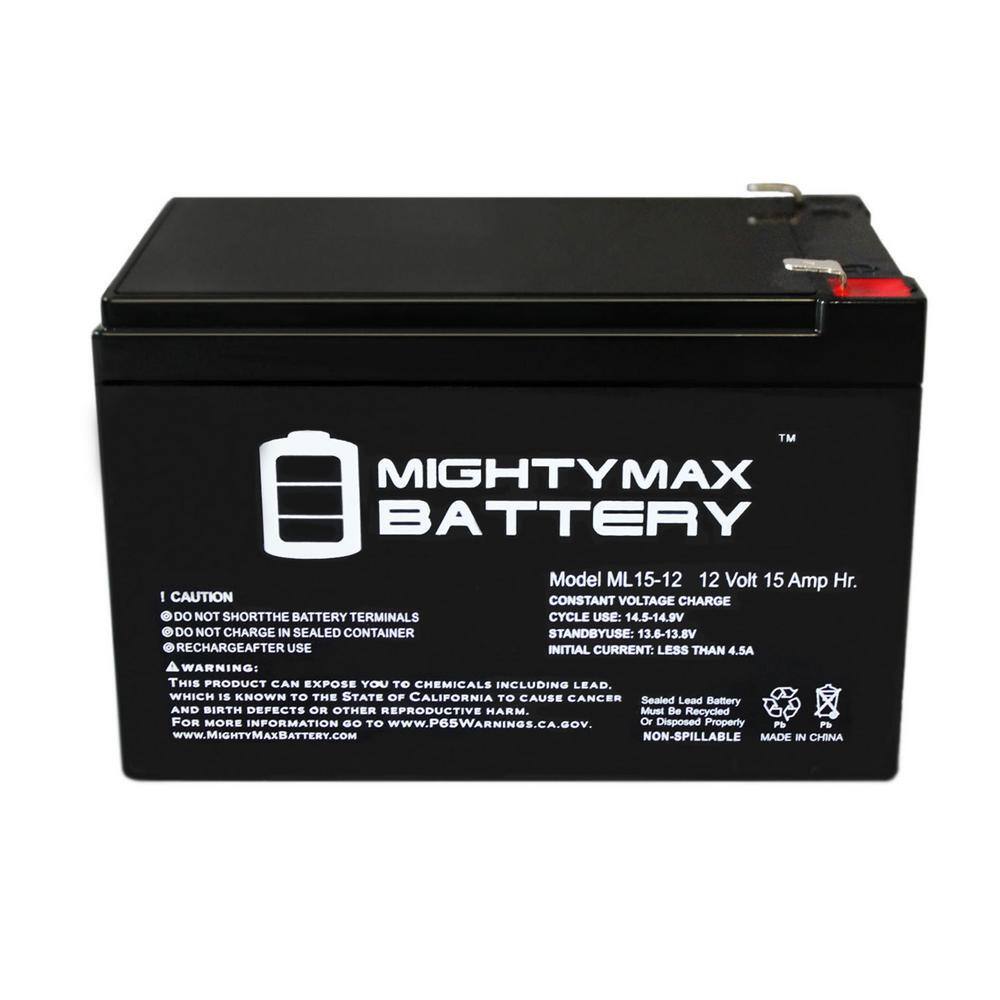 MIGHTY MAX BATTERY 12V 15AH F2 Replacement Battery works with Power Wheels MAX3535580