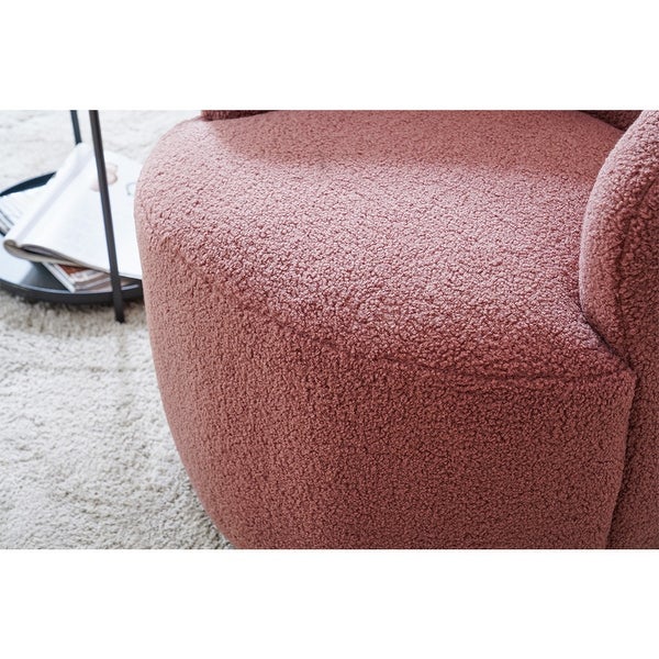 Teddy Fabric Swivel Accent Armchair