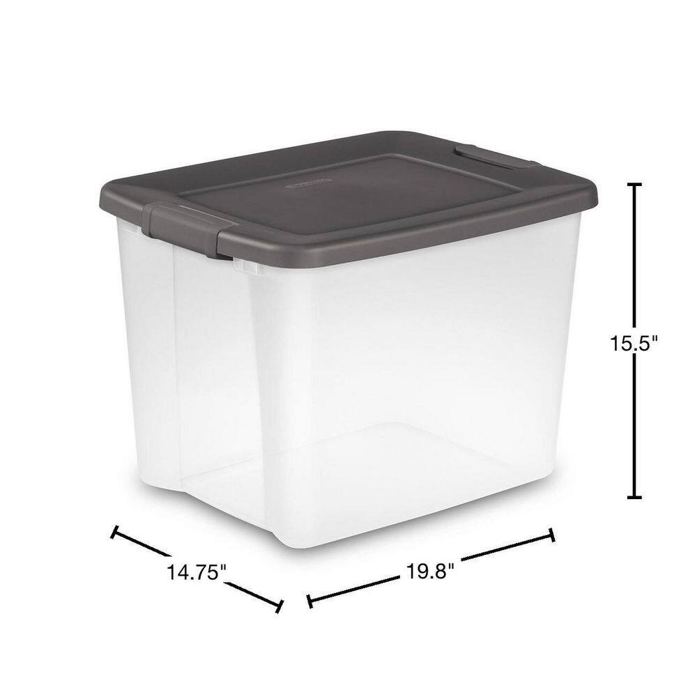 Sterilite 50 Qt. Storage Clear Base Stackable Latching Shelf Tote (24-Pack) 24 x 19373V06