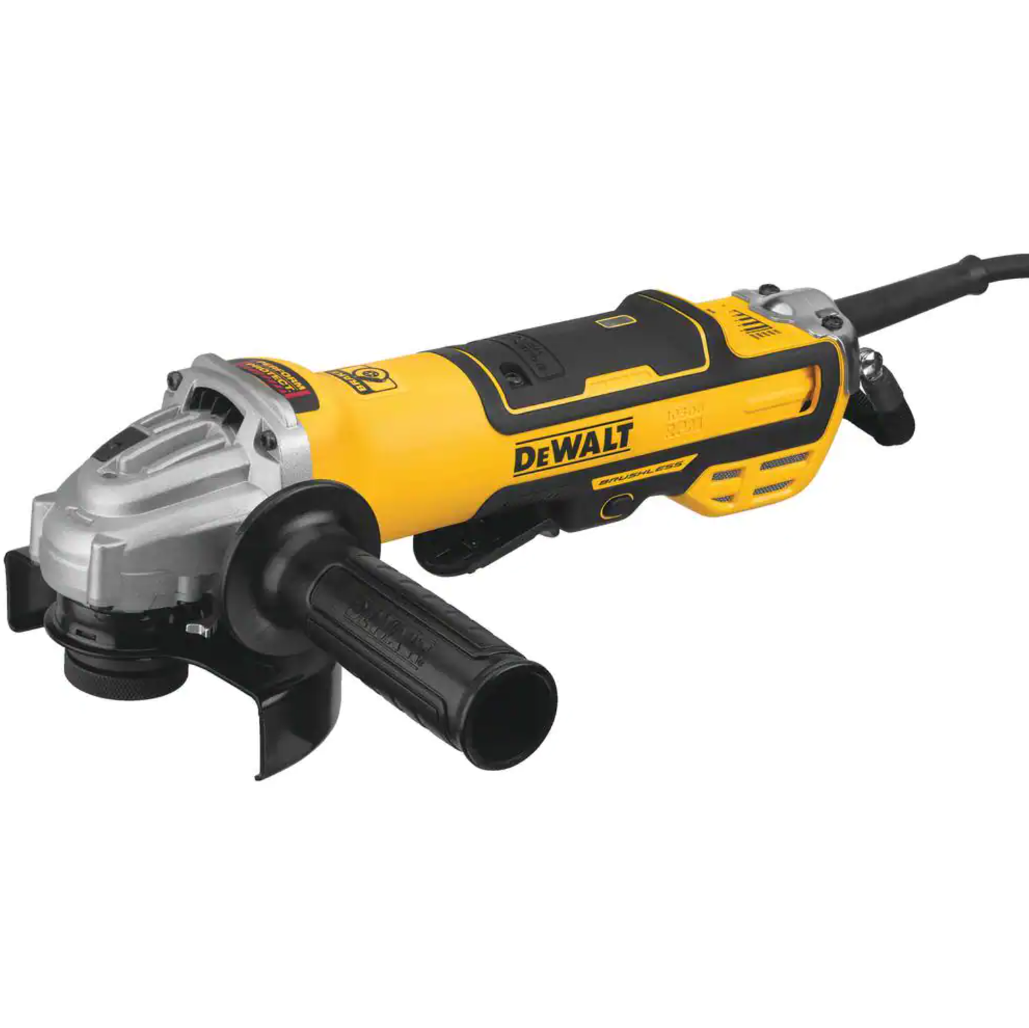 DEWALT DWE43214NVS 13 Amp Corded 5 in. Brushless Small Angle Grinder with No-Lock-On Paddle Switch and Variable Speed