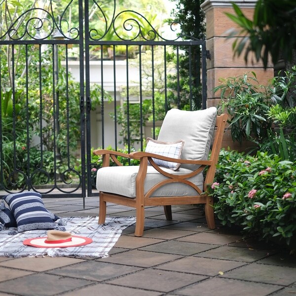 Cambridge Casual Lowell 5piece Teak Wood Outdoor Conversation Set with cushion