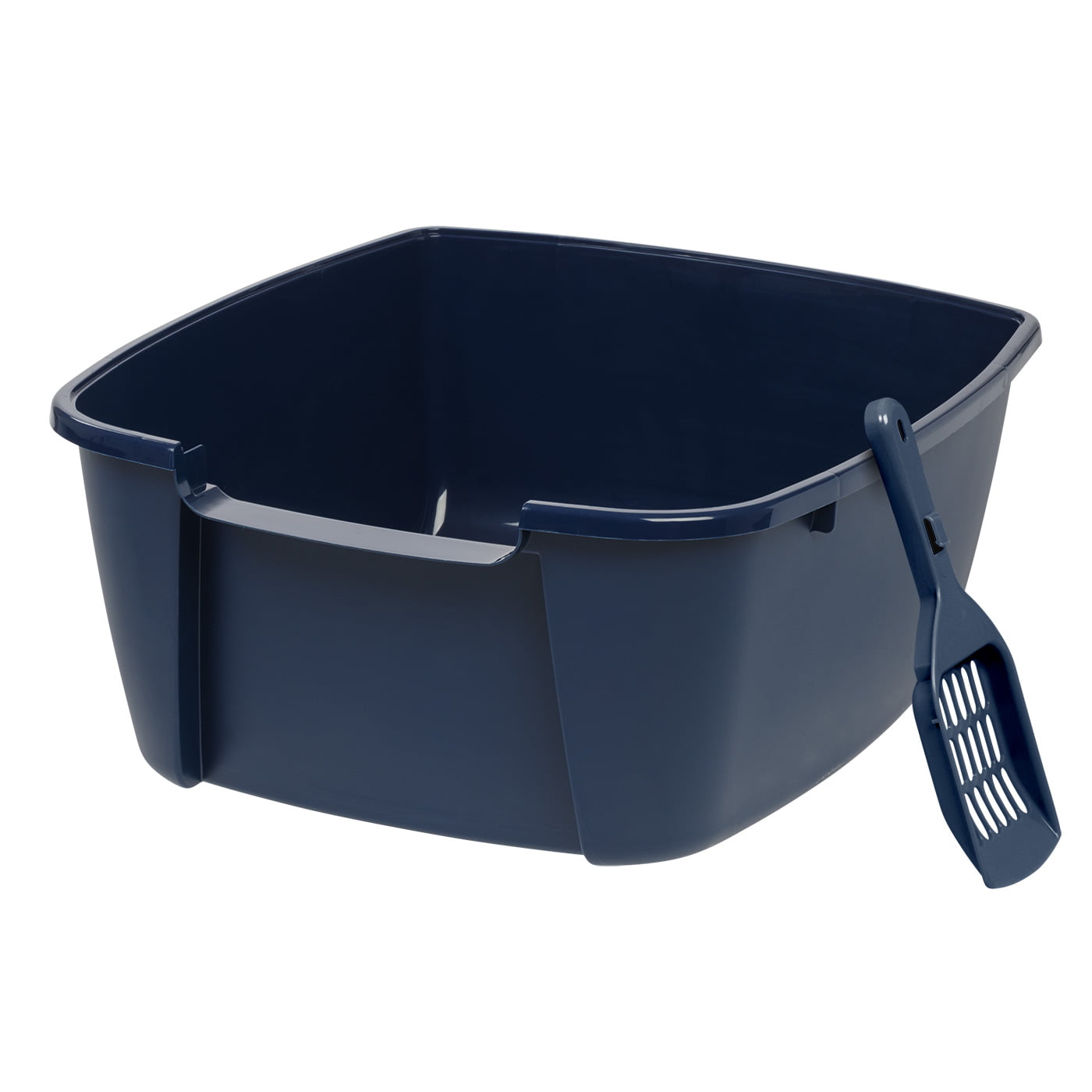 IRIS Jumbo Litter Box with Scoop， Navy