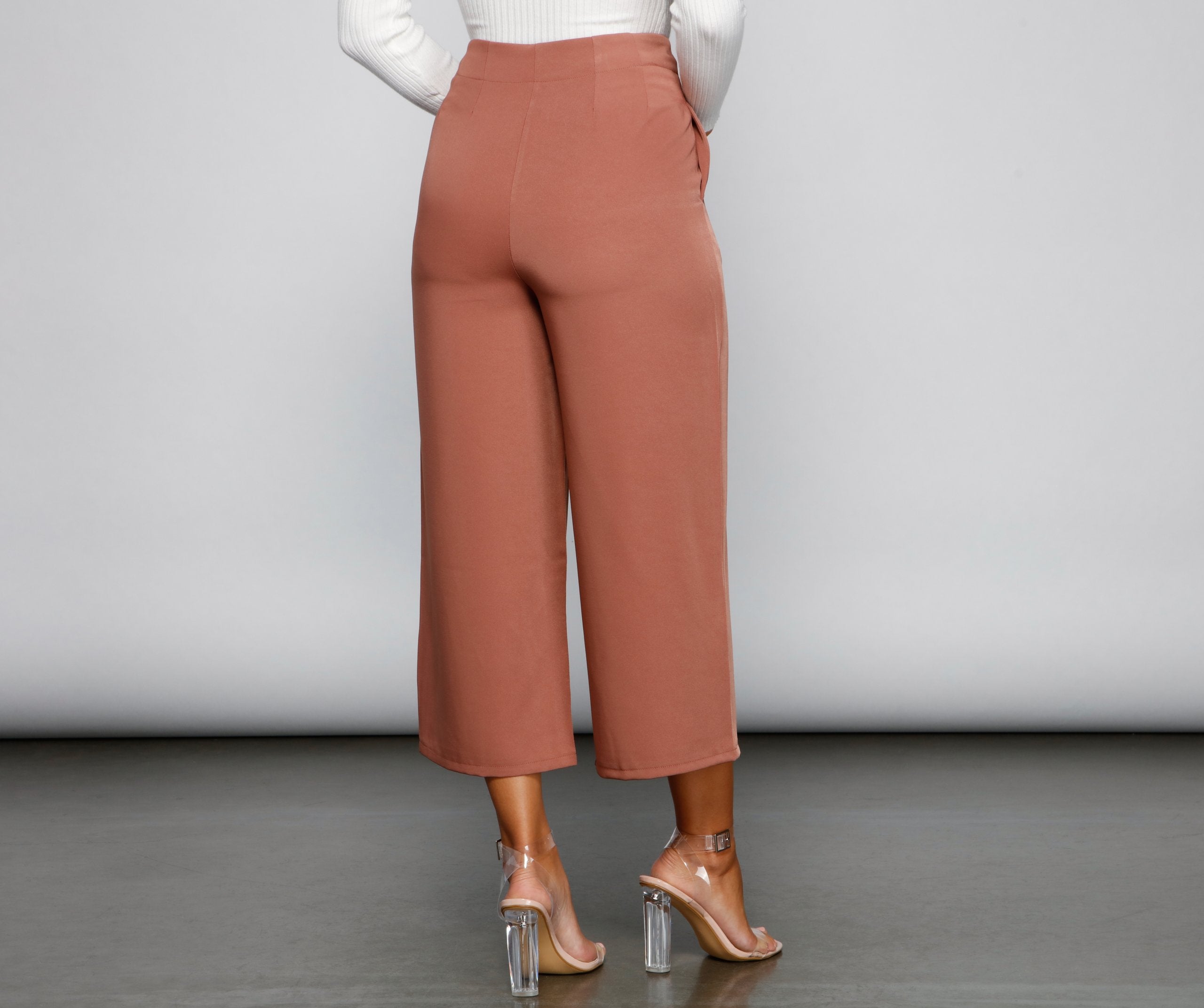 Chic Culotte Wide-Leg Trouser Pants