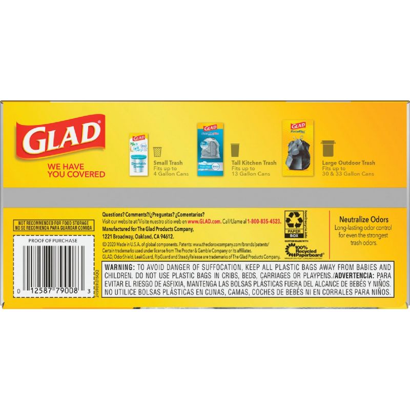 Glad ForceFlex Plus Tall Kitchen Trash Bag 13 Gal. White