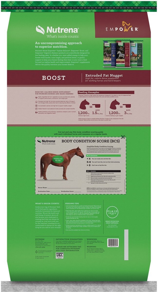 Nutrena Empower Boost Horse Supplement， 40-lb bag