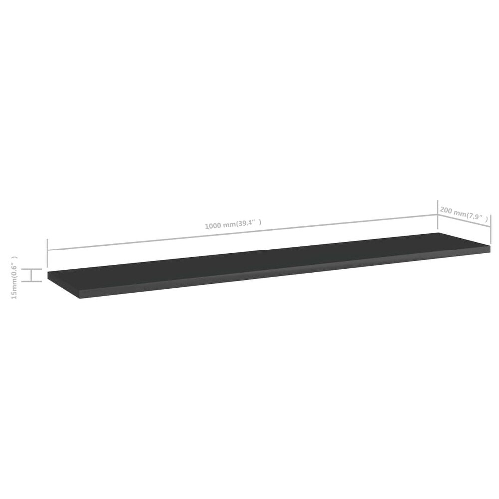 vidaXL Bookshelf Boards 8 pcs High Gloss Black 39.4\