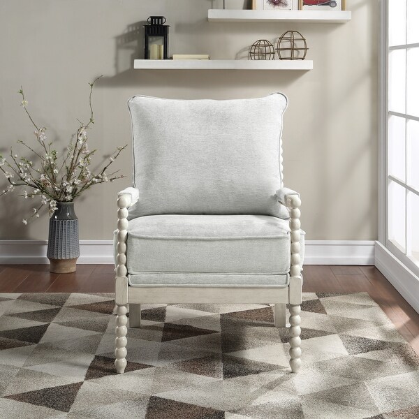 Kaylee Spindle Chair in Fabric with White Frame