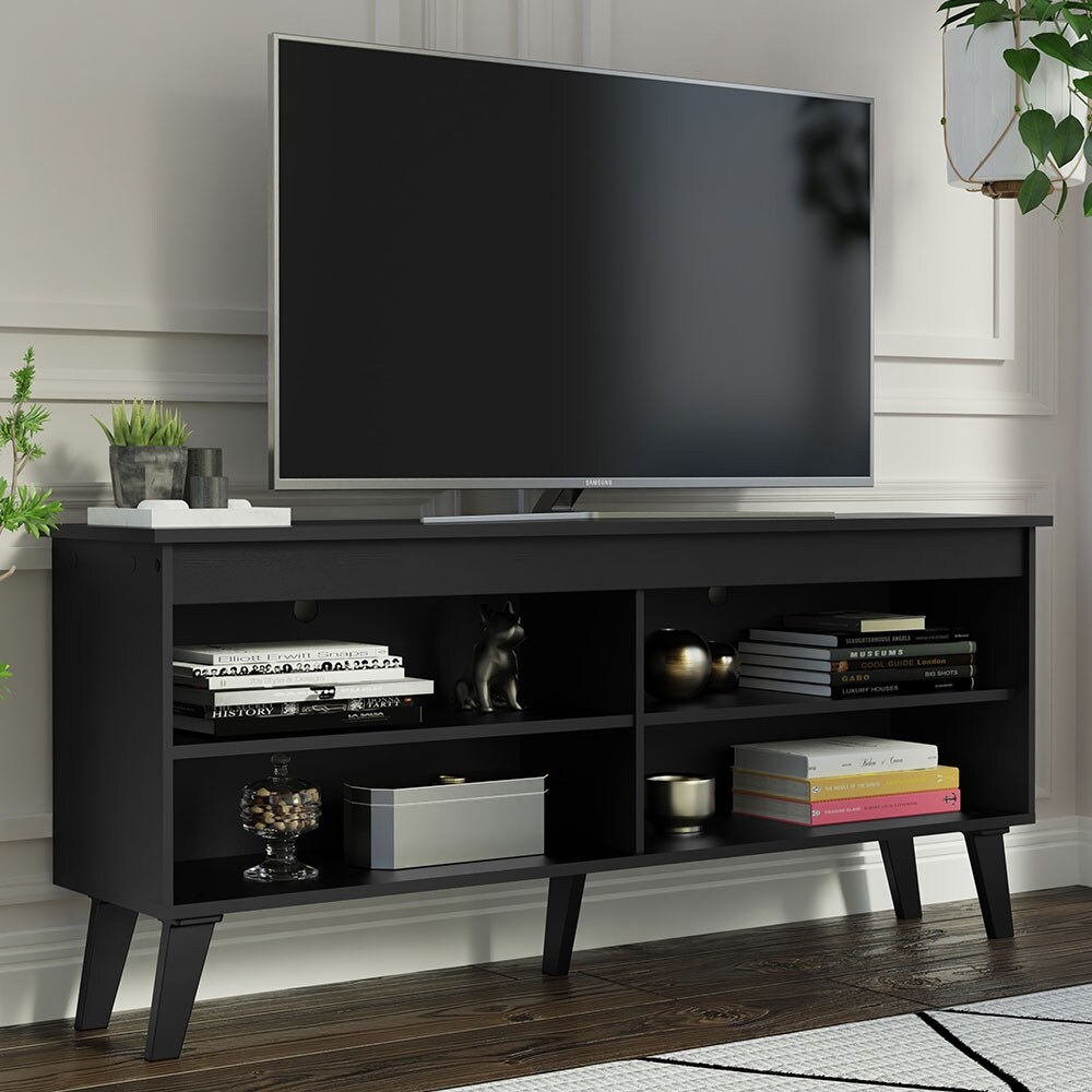 Madesa TV Stand Cabinet with 4 Shelves and Cable Management  TV Table Unit for TVs up to 55 Inches  23'' H x 12'' D x 53'' L