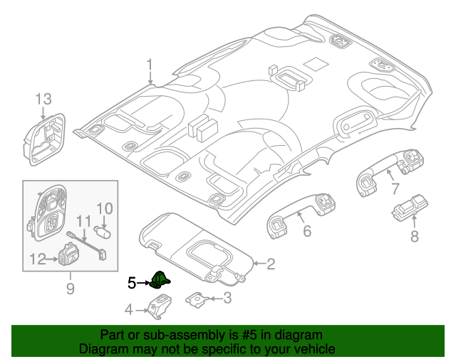 Genuine OE Mopar Sun-Visor Clip - 68255471AA