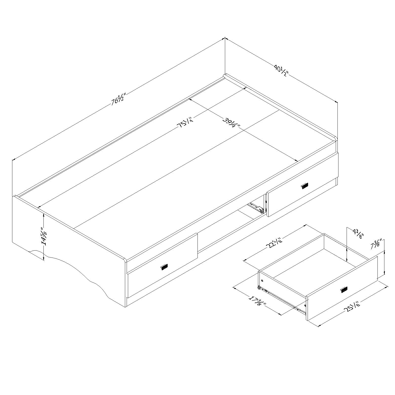 South Shore Tiara Twin Storage Bed (39