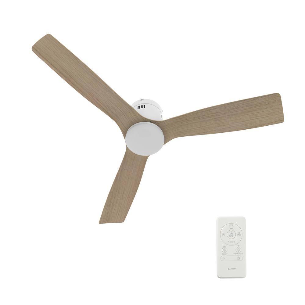 CARRO Striver 52 in Dimmable LED IndoorOutdoor White Smart Ceiling Fan Light and Remote Works with AlexaGoogle HomeSiri