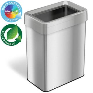 iTouchless 18 Gal. Rectangular Open Top Commercial Grade Stainless Steel Trash Can and Recycle Bin with Dual-Deodorizer OT18RTS